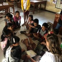 Reading stories to my 3rd graders 