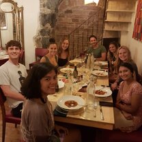 Every week we have two group dinners. This is our farewell dinner from the last one.