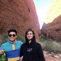 My friend Justin and I in the outback