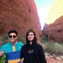 My friend Justin and I in the outback