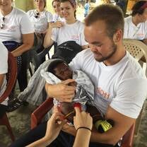 Male participant with baby