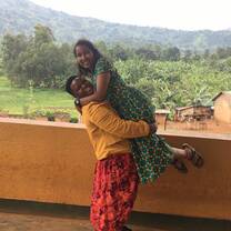 A volunteer with one of our wonderful staff!