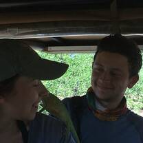 Making friends on the road! Meet Charlie the Chameleon!