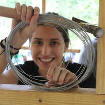 Students constructing the inside of the Bottle House in Caño Dulce!