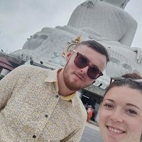 Acting the tourists at Big Buddha, Chalong, Phuket, Thailand