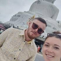 Acting the tourists at Big Buddha, Chalong, Phuket, Thailand
