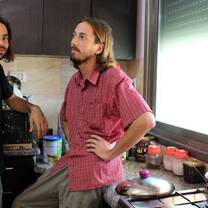 In the Excellence Center's Kitchen with a fellow volunteer
