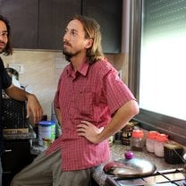 In the Excellence Center's Kitchen with a fellow volunteer