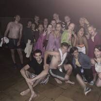 when we all went swimming in the dark on the last night together!