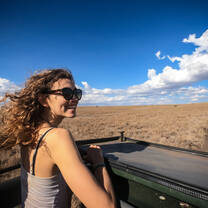 Girl smiling in truck in Kenya with Culsans.