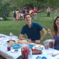 My friends and I celebrating a birthday of another Au Pair