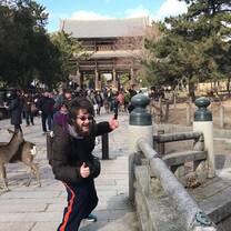 me at a temple with some deer