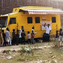 Volunteering in India in the medical field.