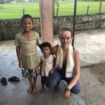 With the children from the orphanage