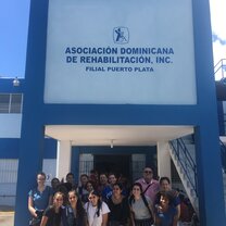 Visiting the Rehab Center  Here we are visiting the rehab center in Puerto Plata and w had the chance to speak to the SLP there