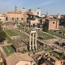 Roman Forum, Western half, taken from the Palatine Hill, Rome. April 2019
