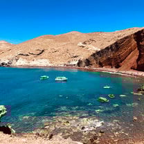 The famous red beach in Santorini, Greece