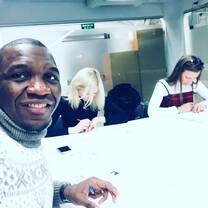 Having a business English lesson in winter in a very cozy environment at an IT company in Ukraine