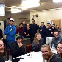 2018-2019 season crew together in the staff room