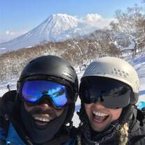 Friends at Hokkaido's most famous ski resort