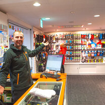 Canadian working at a ski resort retail store in Japan during his gap year.
