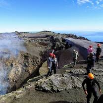 At the crater of the Villarrica volcano.