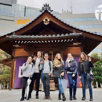 Study abroad students visit to a local Shrine