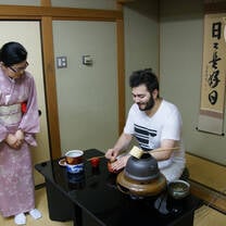 Learning the traditional way of making Japanese matcha