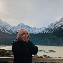 Mt. Cook, New Zealand Mt. Cook standing tall behind me.