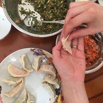 Making dumplings 