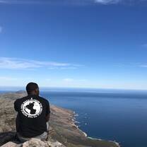 Ameer Dunston at the top of Table Mountain in Cape Town, South Africa 