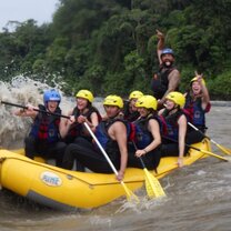 White water rafting at the end of the trip