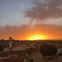 This is the sunset from the view of one of Guadix's cave town.