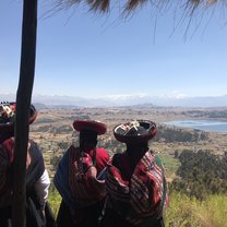 Women looking out at the landscape