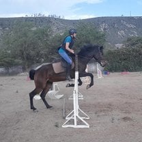 Learning to horseback ride near Mitad del Mundo