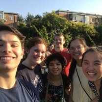 Me and my friends on a bridge
