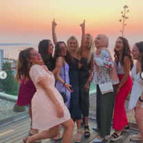 Balcony group pictures in Rhodes Friends for life