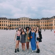 Group photo in front of Schonbrunn palace in Vienna, Austria.