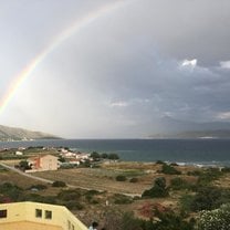 The view from my hotel room, where I was living. View of Turkey's caost 