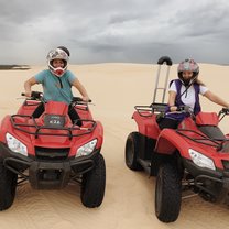 This me and my friend riding on quads through the sand dunes in Newcastle 