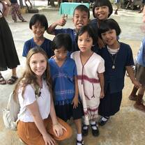 Hanging out with some of the children at a school in the mountains.