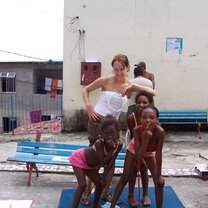 Volunteers plays with children in a playground Child Development volunteering in Rio de Janeiro