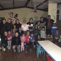 Group picture a few of the children from the village during the grand opening of the school