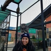 Me with an owl on my head