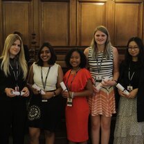 A picture of me collecting my Graduation Scroll besides my classmates.