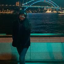 This is my with the Sydney Harbor Bridge. It's lit up because they were taken during the Vivid light festival in Sydney