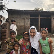 Myself and children of the rural Baraich Village. 