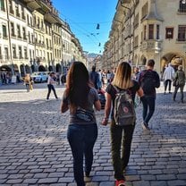 Walking down the streets of Bern, Switzerland,