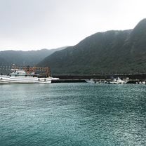 Coastal scene of a boat in northern Taiwan