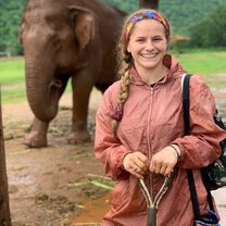 It started pouring rain when we were cleaning the enclosures by the elephants, it was actually a lot of fun!